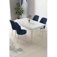 Set mobilă pentru bucătărie Hanah Home Nil White Navy Blue