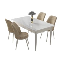 Set mobilă pentru bucătărie Hanah Home Nil White Cream imaginea #2 — magazin online Desire.md