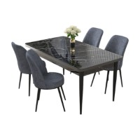 Set mobilă pentru bucătărie Hanah Home Nil Black Marble Fume imaginea #2 — magazin online Desire.md