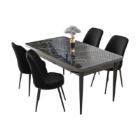 Set mobilă pentru bucătărie Hanah Home Nil Black Marble Black imaginea #2 — magazin online Desire.md