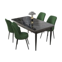 Set mobilă pentru bucătărie Hanah Home Nil Black Marble Khaki imaginea #2 — magazin online Desire.md