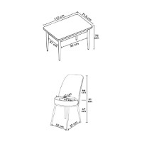 Set mobilă pentru bucătărie Hanah Home Nil Black Marble Mustard imaginea #3 — magazin online Desire.md