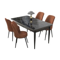 Set mobilă pentru bucătărie Hanah Home Nil Black Marble Tile Red imaginea #2 — magazin online Desire.md