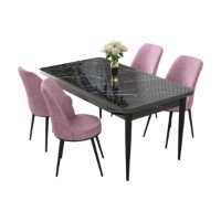 Set mobilă pentru bucătărie Hanah Home Nil Black Marble Pink imaginea #2 — magazin online Desire.md
