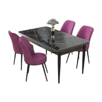 Set mobilă pentru bucătărie Hanah Home Nil Black Marble Purple imaginea #2 — magazin online Desire.md