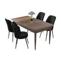 Set mobilă pentru bucătărie Hanah Home Nil Baroque Black imaginea #2 — magazin online Desire.md