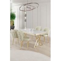 Set mobilă pentru bucătărie Hanah Home Rigel White Gold Cream