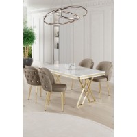 Set mobilă pentru bucătărie Hanah Home Rigel White Gold Cappuccino