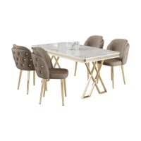 Set mobilă pentru bucătărie Hanah Home Rigel White Gold Cappuccino imaginea #2 — magazin online Desire.md