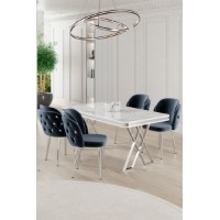 Set mobilă pentru bucătărie Hanah Home Rigel White Chrome Anthracite