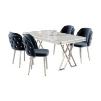 Set mobilă pentru bucătărie Hanah Home Rigel White Chrome Anthracite imaginea #2 — magazin online Desire.md