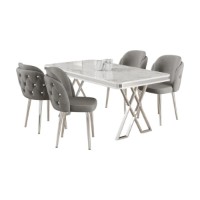 Set mobilă pentru bucătărie Hanah Home Rigel White Chrome Grey imaginea #2 — magazin online Desire.md