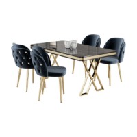 Set mobilă pentru bucătărie Hanah Home Rigel Black Marble Gold Anthracite imaginea #2 — magazin online Desire.md