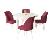 Set mobilă pentru bucătărie Hanah Home Rox White Burgundy imaginea #2 — magazin online Desire.md
