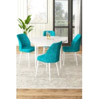 Set mobilă pentru bucătărie Hanah Home Rox White Turquoise