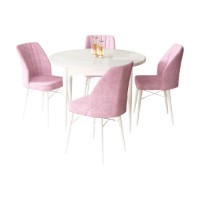 Set mobilă pentru bucătărie Hanah Home Rox White Pink imaginea #2 — magazin online Desire.md