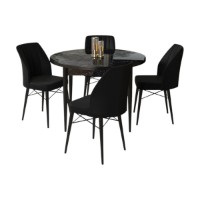 Set mobilă pentru bucătărie Hanah Home Rox Black Marble Black imaginea #2 — magazin online Desire.md