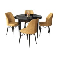 Set mobilă pentru bucătărie Hanah Home Rox Black Marble Cappuccino imaginea #2 — magazin online Desire.md