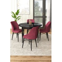 Set mobilă pentru bucătărie Hanah Home Rox Black Marble Burgundy