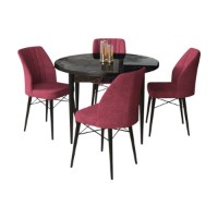 Set mobilă pentru bucătărie Hanah Home Rox Black Marble Burgundy imaginea #2 — magazin online Desire.md