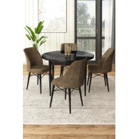 Set mobilă pentru bucătărie Hanah Home Rox Black Marble Brown