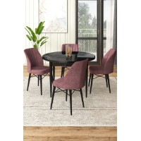 Set mobilă pentru bucătărie Hanah Home Rox Black Marble Dusty Rose