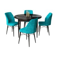 Set mobilă pentru bucătărie Hanah Home Rox Black Marble Turquoise imaginea #2 — magazin online Desire.md