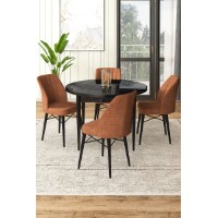 Set mobilă pentru bucătărie Hanah Home Rox Black Marble Tile Red