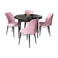 Set mobilă pentru bucătărie Hanah Home Rox Black Marble Pink imaginea #2 — magazin online Desire.md
