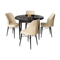 Set mobilă pentru bucătărie Hanah Home Rox Black Marble Cream imaginea #2 — magazin online Desire.md