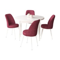 Set mobilă pentru bucătărie Hanah Home Tor White Burgundy imaginea #2 — magazin online Desire.md