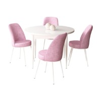 Set mobilă pentru bucătărie Hanah Home Tor White Pink imaginea #2 — magazin online Desire.md