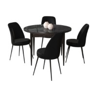 Set mobilă pentru bucătărie Hanah Home Tor Black Marble Black imaginea #2 — magazin online Desire.md
