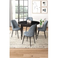 Set mobilă pentru bucătărie Hanah Home Tor Black Marble Grey