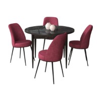Set mobilă pentru bucătărie Hanah Home Tor Black Marble Burgundy imaginea #2 — magazin online Desire.md
