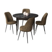 Set mobilă pentru bucătărie Hanah Home Tor Black Marble Brown imaginea #2 — magazin online Desire.md