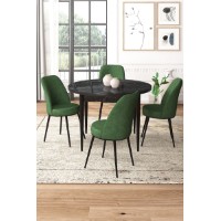 Set mobilă pentru bucătărie Hanah Home Tor Black Marble Khaki