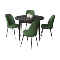 Set mobilă pentru bucătărie Hanah Home Tor Black Marble Khaki imaginea #2 — magazin online Desire.md