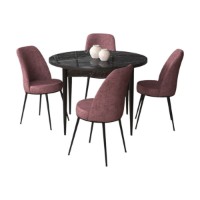 Set mobilă pentru bucătărie Hanah Home Tor Black Marble Dusty Rose imaginea #2 — magazin online Desire.md