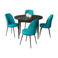 Set mobilă pentru bucătărie Hanah Home Tor Black Marble Turquoise imaginea #2 — magazin online Desire.md