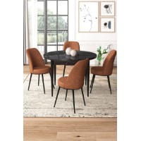 Set mobilă pentru bucătărie Hanah Home Tor Black Marble Tile Red