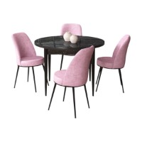 Set mobilă pentru bucătărie Hanah Home Tor Black Marble Pink imaginea #2 — magazin online Desire.md