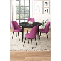 Set mobilă pentru bucătărie Hanah Home Tor Black Marble Purple