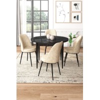 Set mobilă pentru bucătărie Hanah Home Tor Black Marble Cream