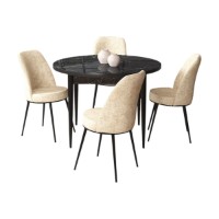 Set mobilă pentru bucătărie Hanah Home Tor Black Marble Cream imaginea #2 — magazin online Desire.md