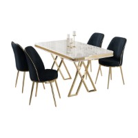 Set mobilă pentru bucătărie Hanah Home Vals White Gold Anthracite imaginea #2 — magazin online Desire.md