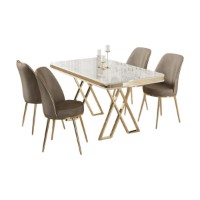 Set mobilă pentru bucătărie Hanah Home Vals White Gold Cappuccino imaginea #2 — magazin online Desire.md