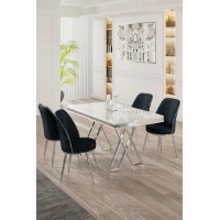 Set mobilă pentru bucătărie Hanah Home Vals White Chrome Anthracite