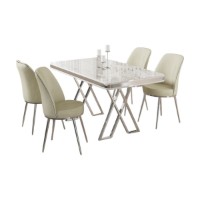 Set mobilă pentru bucătărie Hanah Home Vals White Chrome Cream imaginea #2 — magazin online Desire.md