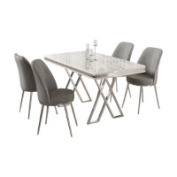 Set mobilă pentru bucătărie Hanah Home Vals White Chrome Grey imaginea #2 — magazin online Desire.md